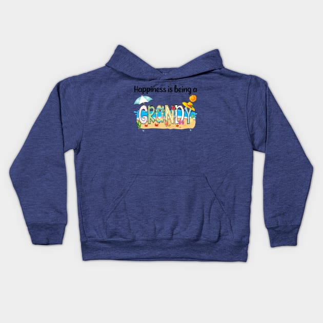 Happiness Is Being A Grandy Summer Beach Happy Mother's Day Kids Hoodie by KIMIKA